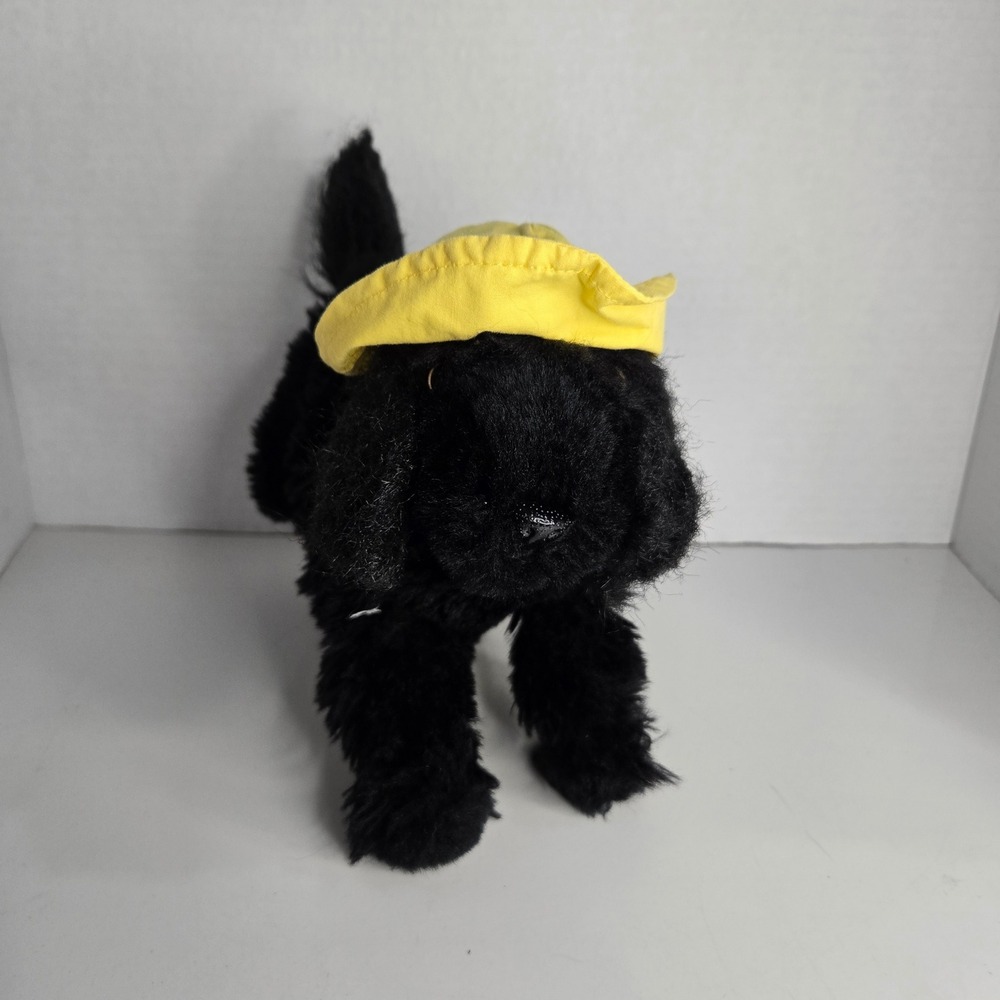 Curto Toy Plush Jake The Salty Dog Cafe Black Dog Yellow Hat Red Bandana